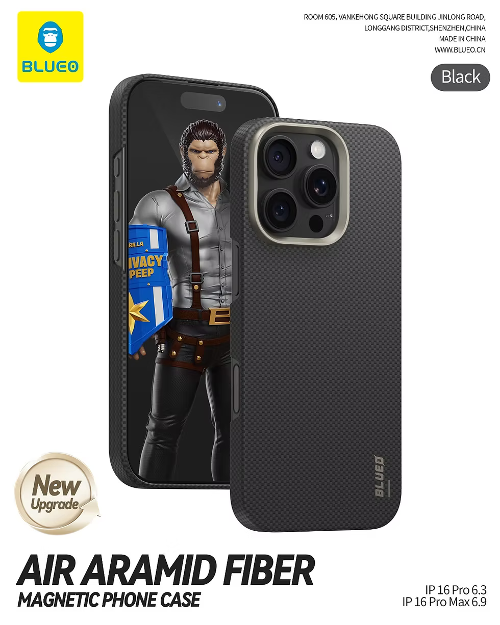 BLUEO AIR ARAMID FIBER MAGNETIC CASE IP 16 PRO MAX