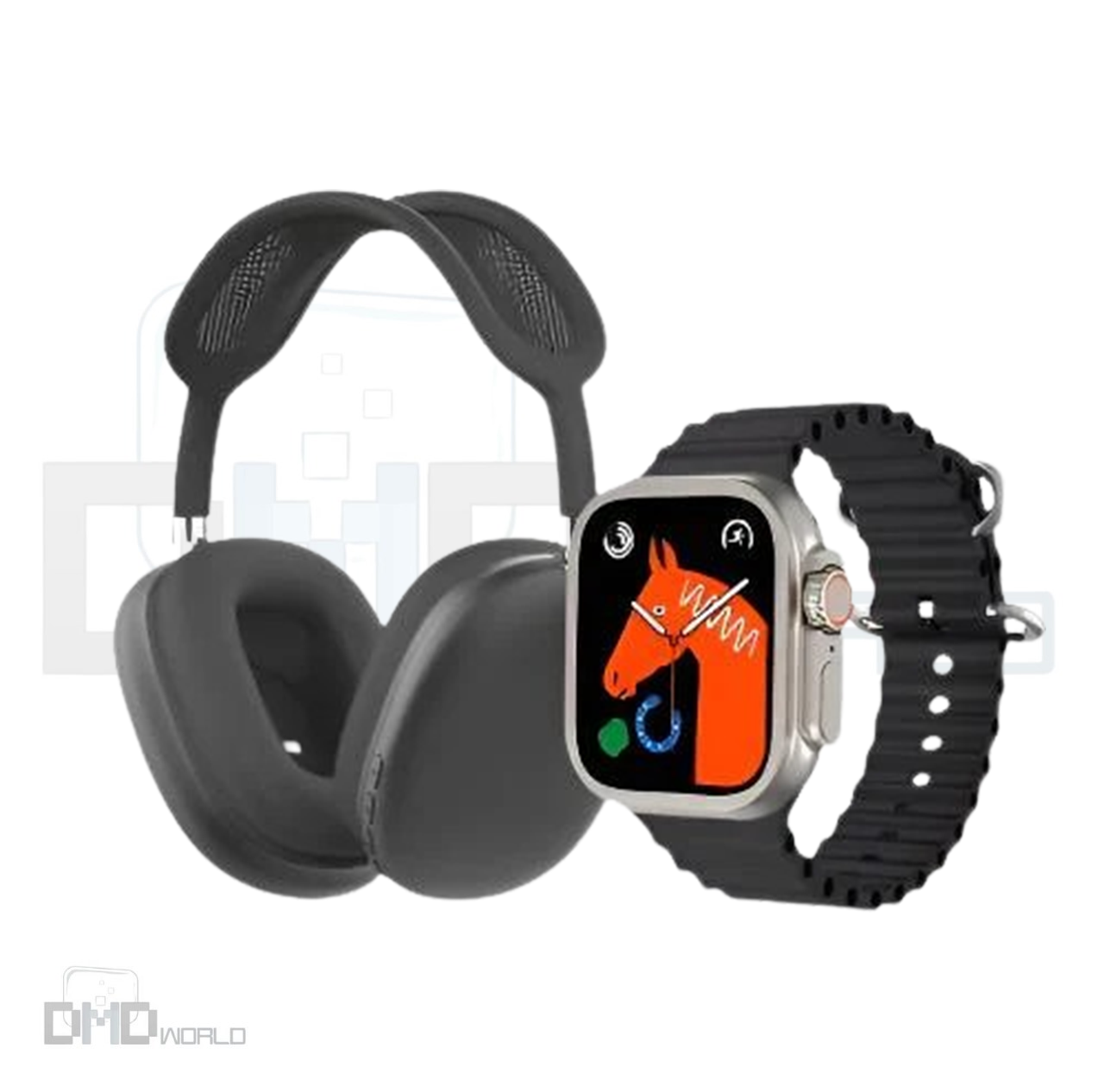 P9 Ultra 2 Smart Watch With Bluetooth Headphone Set