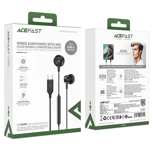 ACEFAST WITH MIC L2 WIRED EARPHONES WITH MIC CLEAR SOUND & COMFORTABLE SHAPE